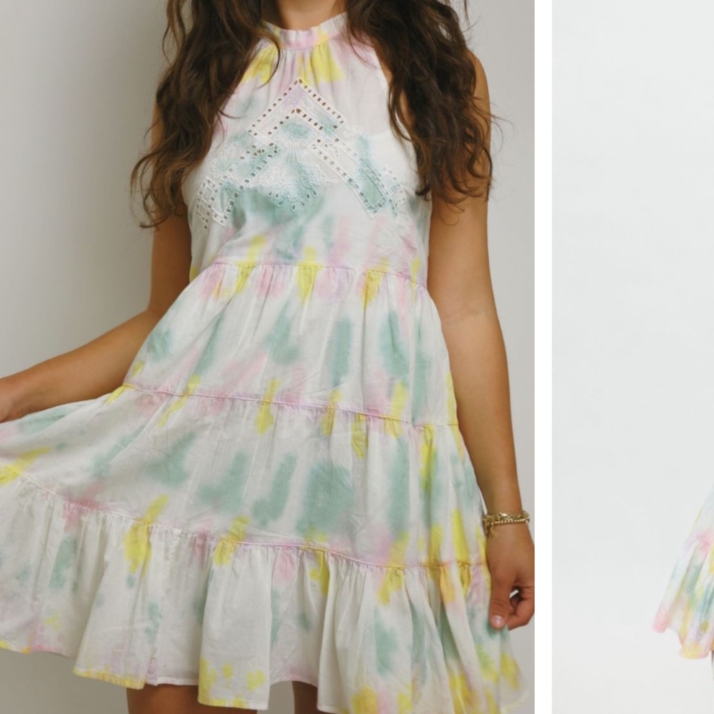 UO Head In The Clouds Halter Mini Dress